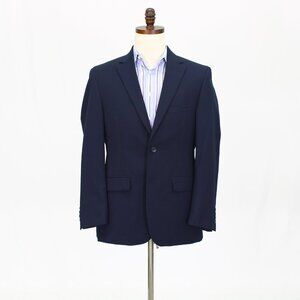 Pronto Uomo 40R Navy Solid 2-Button Sport Coat Blazer Jacket T667